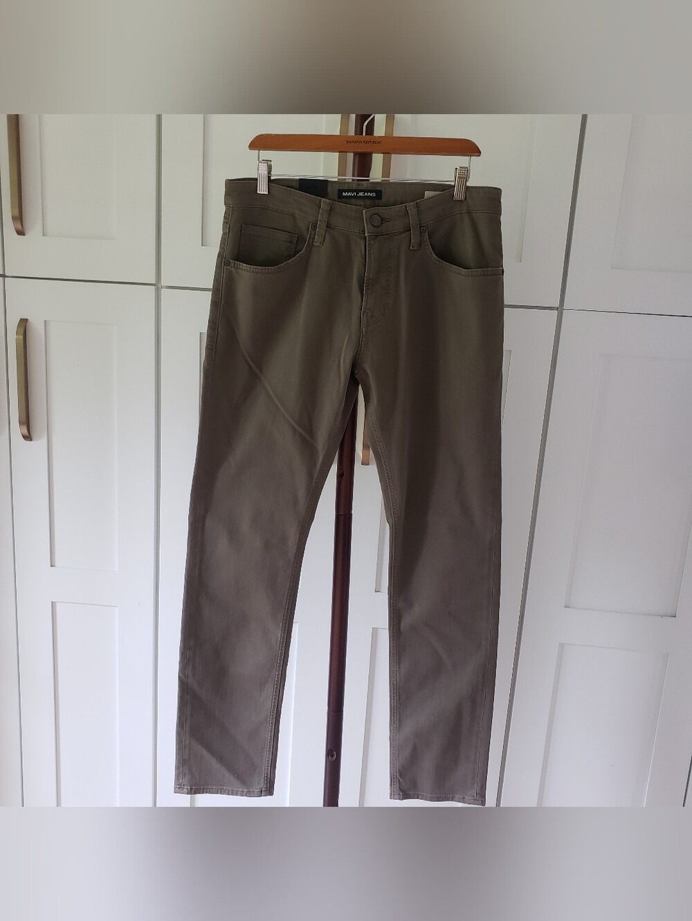 Mavi Jake Jeans Mens 32x32 Green Olive-Tone Slim Fit Denim Pants‎